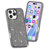 iPhone 16 Pro Stylish Glitter Series Hybrid Cover - Sort
