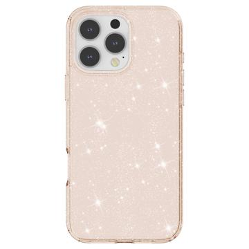 iPhone 16 Pro Stylish Glitter Series Hybrid Cover - Guld