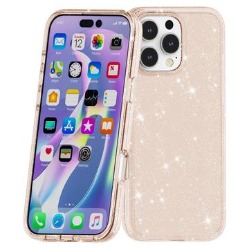 iPhone 16 Pro Stylish Glitter Series Hybrid Cover - Guld