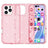iPhone 16 Pro Stylish Glitter Series Hybrid Cover - Pink