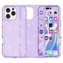 iPhone 16 Pro Stylish Glitter Series Hybrid Cover - Lilla