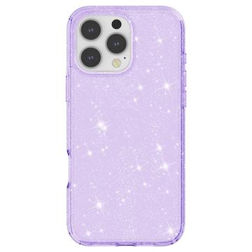 iPhone 16 Pro Stylish Glitter Series Hybrid Cover - Lilla