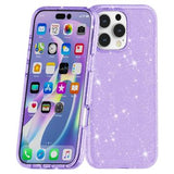 iPhone 16 Pro Stylish Glitter Series Hybrid Cover - Lilla