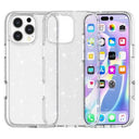 iPhone 16 Pro Stylish Glitter Series Hybrid Cover - Hvid