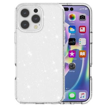 iPhone 16 Pro Stylish Glitter Series Hybrid Cover - Hvid