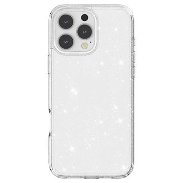 iPhone 16 Pro Stylish Glitter Series Hybrid Cover - Hvid