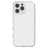 iPhone 16 Pro Stylish Glitter Series Hybrid Cover - Hvid
