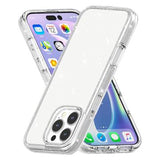 iPhone 16 Pro Stylish Glitter Series Hybrid Cover - Hvid