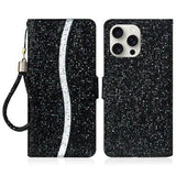 iPhone 16 Pro Stilfuldt glitteretui - sort