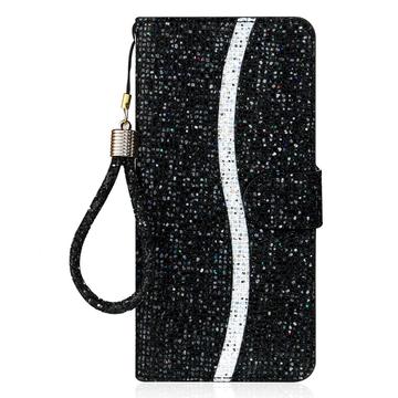 iPhone 16 Pro Stilfuldt glitteretui - sort