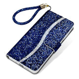 iPhone 16 Pro Stilfuldt glitterpungetui - blå