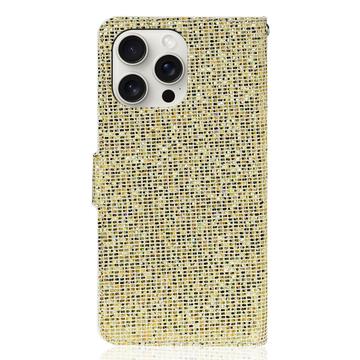 iPhone 16 Pro Stilfuldt glitterpungetui - guld