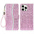 iPhone 16 Pro Stilfuldt glitterpungetui - pink