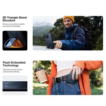 iPhone 16 Pro Torras Guardian Ostand MagSafe Cover - Titanium grå
