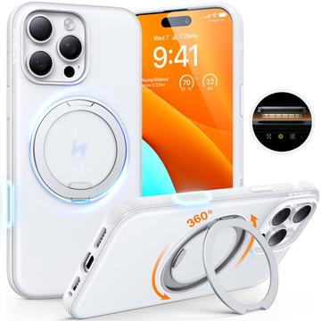 iPhone 16 Pro Torras O Fitness Cover med 360 kickstand - MagSafe-kompatibel - Hvid