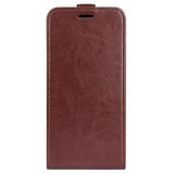 iPhone 16 Pro Vertikal Flip Taske med Kortholder - Brun