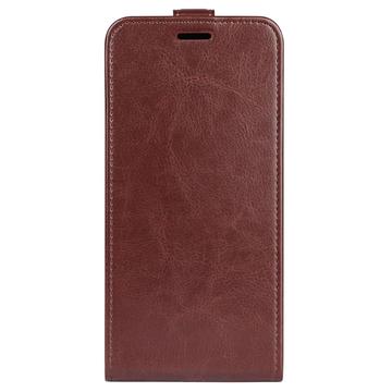 iPhone 16 Pro Vertikal Flip Taske med Kortholder - Brun