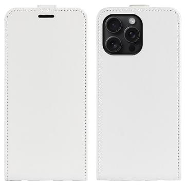 iPhone 16 Pro Vertikal Flip Taske med Kortholder - Hvid