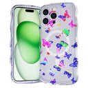 iPhone 16 Pro Wave-Edge Laser Glitter MagSafe Cover - Sommerfugl