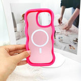 iPhone 16 Pro Bølgekant magnetisk hybrid cover - hot pink