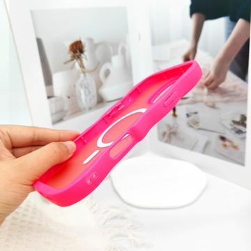 iPhone 16 Pro Bølgekant magnetisk hybrid cover - hot pink
