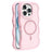 iPhone 16 Pro Bølgekant magnetisk hybrid cover - pink