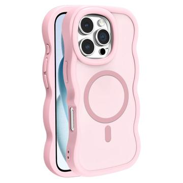 iPhone 16 Pro Bølgekant magnetisk hybrid cover - pink