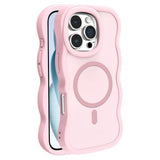 iPhone 16 Pro Bølgekant magnetisk hybrid cover - pink