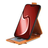 iPhone 16 Pro Lynlåslomme Vertikal Flip Cover - Brun
