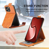 iPhone 16 Pro Lynlåslomme Vertikal Flip Cover - Brun