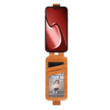 iPhone 16 Pro Lynlåslomme Vertikal Flip Cover - Brun