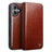 iPhone 16 Qialino Classic Læderpung - Mørkebrun