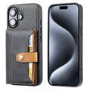 iPhone 16 Retro Style Cover med Pung - Sort
