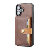 iPhone 16 Retro Style Cover med Pung - Brun