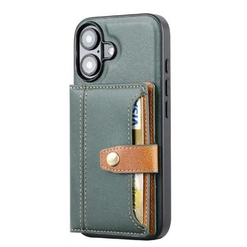 iPhone 16 Retro Style Cover med Pung - Grøn