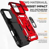 iPhone 16 Roterende Ring Hybrid Cover med Kameraskjold - Rød