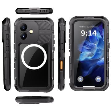 iPhone 16 Shellbox M Series IP68 vandtæt cover - dykkercover med MagSafe-kompatibilitet - Sort