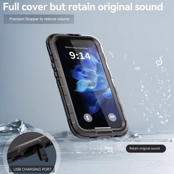 iPhone 16 Shellbox M Series IP68 vandtæt cover - dykkercover med MagSafe-kompatibilitet - Sort