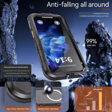 iPhone 16 Shellbox M Series IP68 vandtæt cover - dykkercover med MagSafe-kompatibilitet - Sort