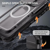 iPhone 16 Shellbox M Series IP68 vandtæt cover - dykkercover med MagSafe-kompatibilitet - Sort