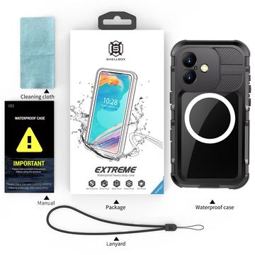 iPhone 16 Shellbox M Series IP68 vandtæt cover - dykkercover med MagSafe-kompatibilitet - Sort