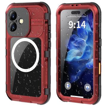 iPhone 16 Shellbox M Series IP68 vandtæt cover - dykkercover med MagSafe-kompatibilitet - rød