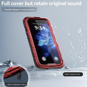 iPhone 16 Shellbox M Series IP68 vandtæt cover - dykkercover med MagSafe-kompatibilitet - rød
