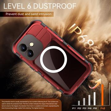 iPhone 16 Shellbox M Series IP68 vandtæt cover - dykkercover med MagSafe-kompatibilitet - rød