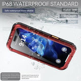 iPhone 16 Shellbox M Series IP68 vandtæt cover - dykkercover med MagSafe-kompatibilitet - rød