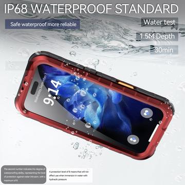 iPhone 16 Shellbox M Series IP68 vandtæt cover - dykkercover med MagSafe-kompatibilitet - rød