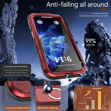 iPhone 16 Shellbox M Series IP68 vandtæt cover - dykkercover med MagSafe-kompatibilitet - rød