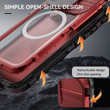iPhone 16 Shellbox M Series IP68 vandtæt cover - dykkercover med MagSafe-kompatibilitet - rød