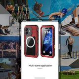 iPhone 16 Shellbox M Series IP68 vandtæt cover - dykkercover med MagSafe-kompatibilitet - rød