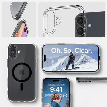 iPhone 16 Spigen Ultra Hybrid Mag Cover - Sort / Klar